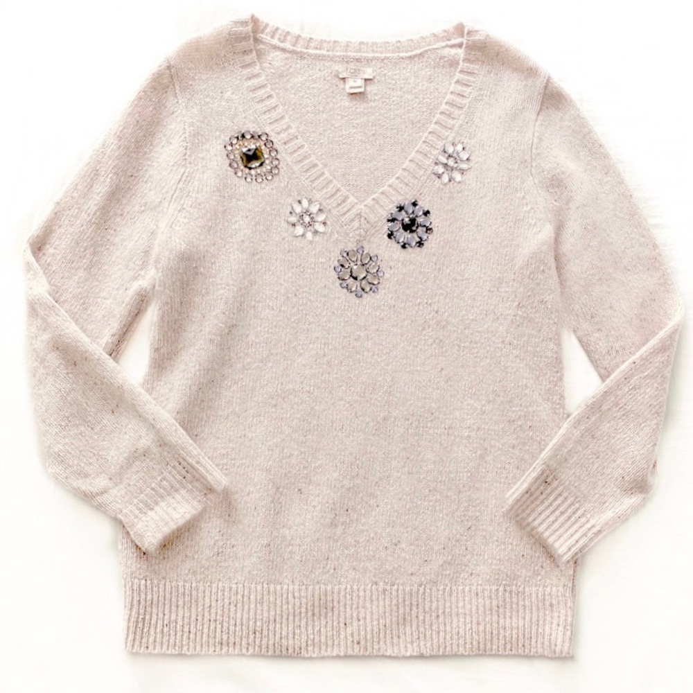 J. Crew Jeweled Donegal Sweater